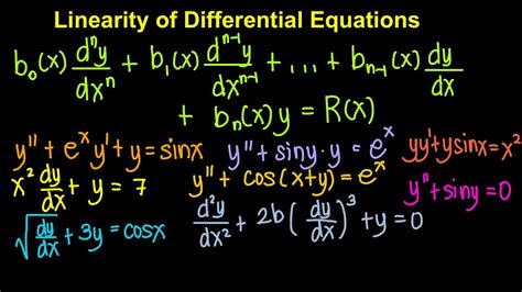 Linearity Of Differential Equations Examples