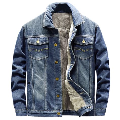 lined denim jacket men's