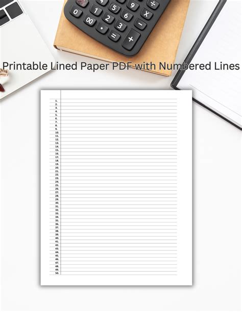 Lined Numbered Paper Print