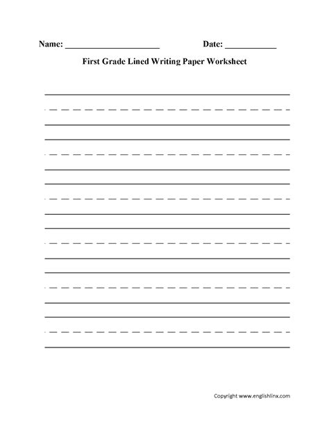 Lined Paper First Grade Printable
