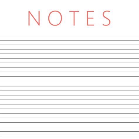Lined Paper For Notes Printable