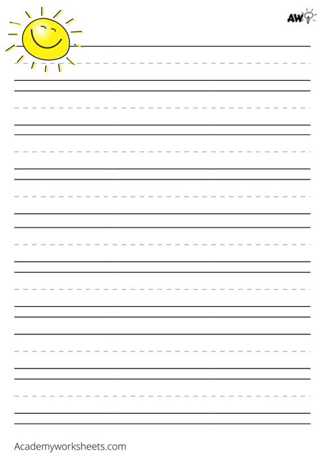 Lined Paper Template Kids