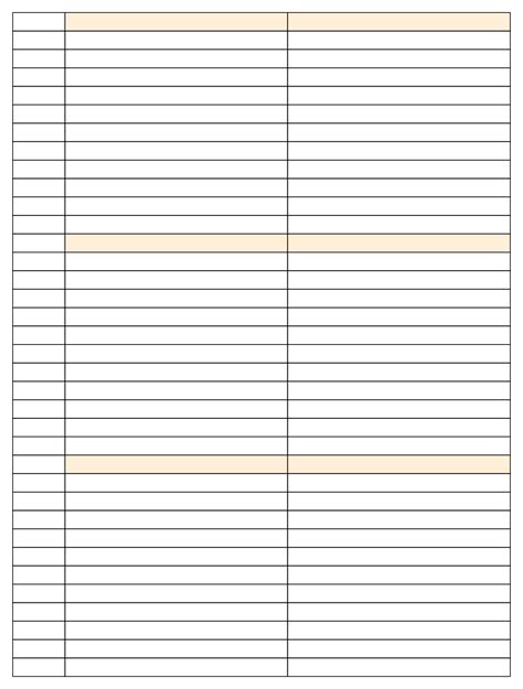 Lined Paper With Columns