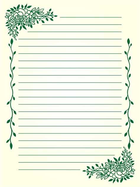 Lined Stationery Template Printable