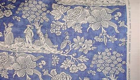 Antique19thc French Blue White Indienne Floral Toile