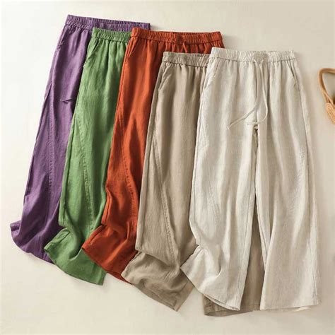 linen cotton drawstring pants
