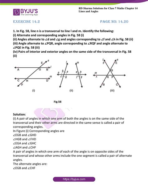 Lines And Angles Class 7 Worksheet With Solutions
