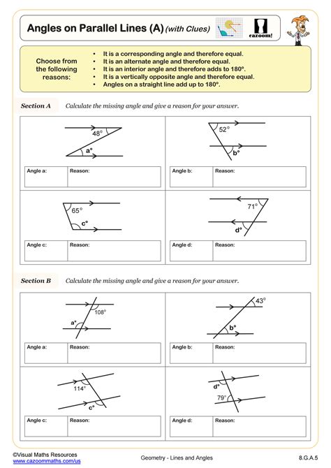 lines and angles worksheet pdf