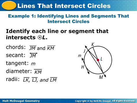 Lines And Segments That Intersect Circles Notes