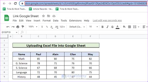 link excel to google docs