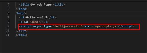 link javascript to html in head