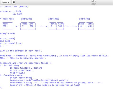 linked list program in data structure using c