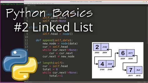 linked list program in data structure using python