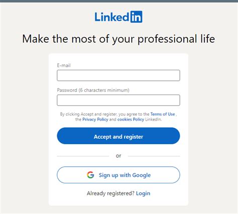 linkedin business account sign up