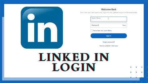 linkedin login my account