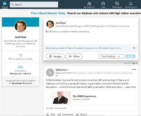 linkedin status update examples