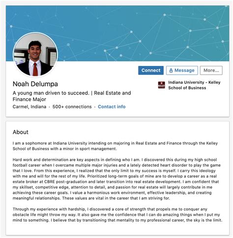 linkedin summary for engineering students