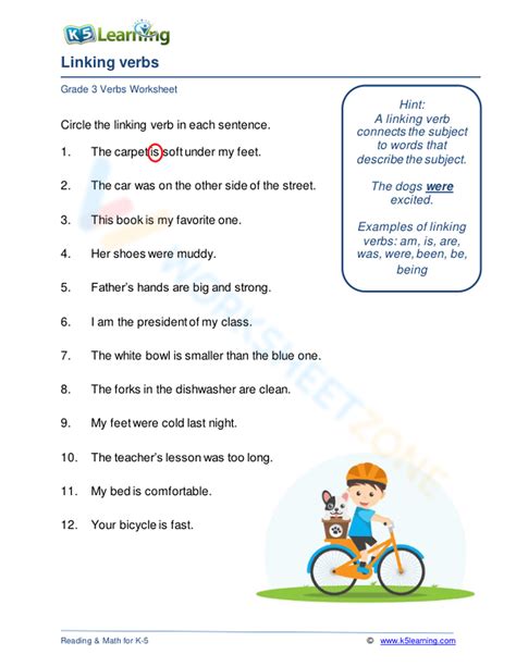 Linking Verbs Grade 7