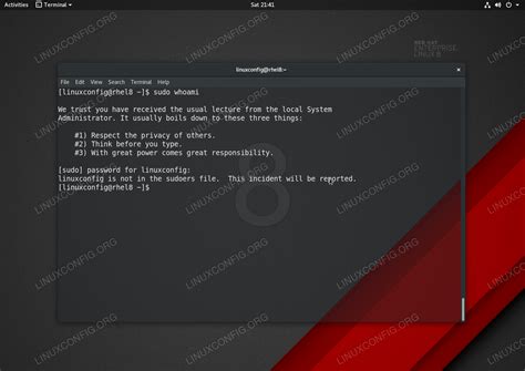 linux add sudo user redhat