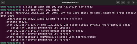 linux command to add ip address to interface