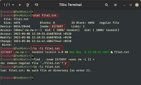 Linux Delete File Using Inode