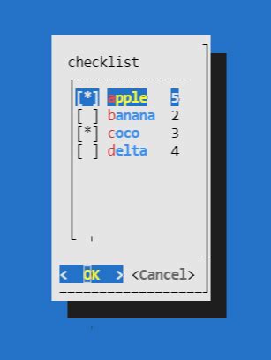 linux dialog checklist example