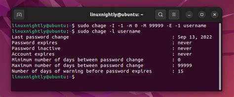 linux disable user password expiration