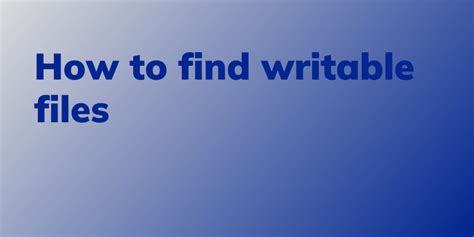 Linux Find Files Not Group Writable