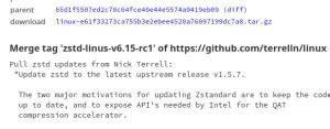 Linux Kernel Zstd