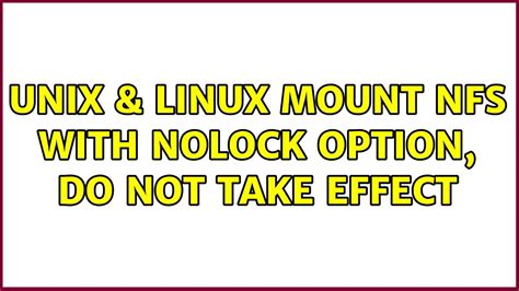 Linux Mount Nolock