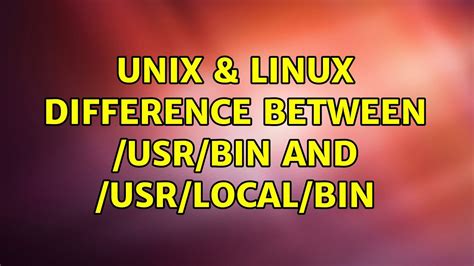 Linux Usr Local Bin Vs Usr Bin