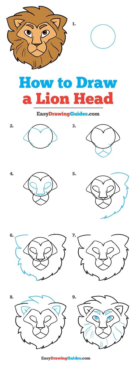 How To Draw A Lion Face Step By Step