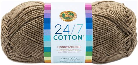 lion brand 24/7 cotton yarn taupe