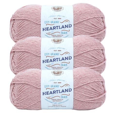 lion brand yarn color pink salt