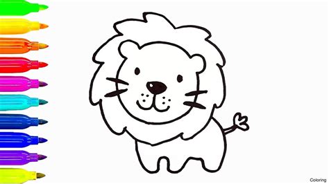 lion drawing for kids easy