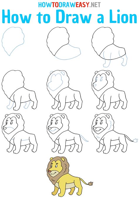 Lion Easy Drawing Step By Step