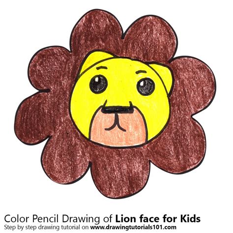 lion face drawing for kids