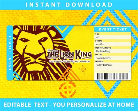 lion king broadway tickets nyc gift card