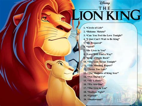 lion king musical songs