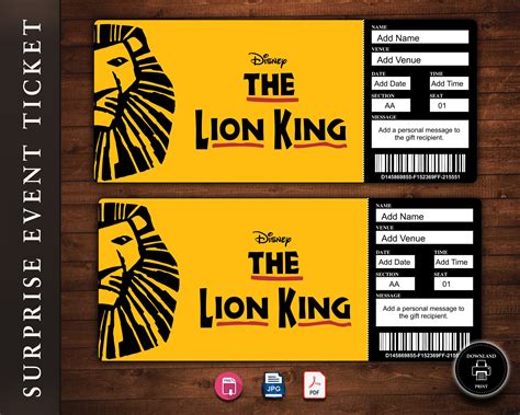 lion king nyc tickets gift card