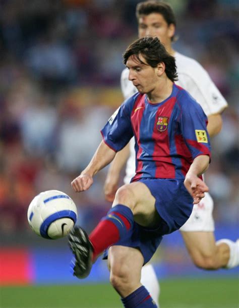 lionel messi first game goal