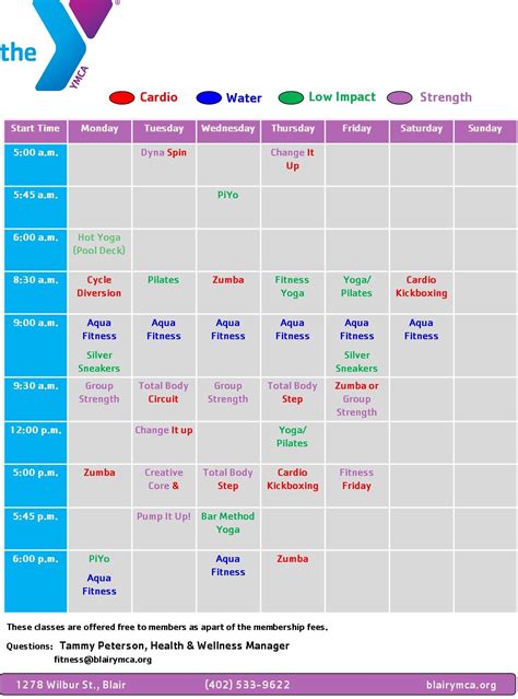 lionville ymca group exercise schedule