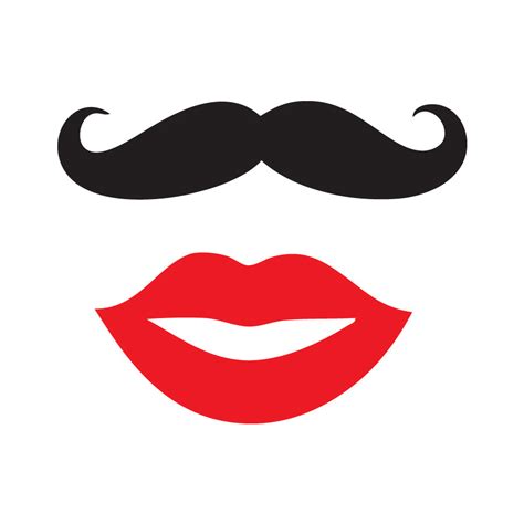 Moustache Lips Template