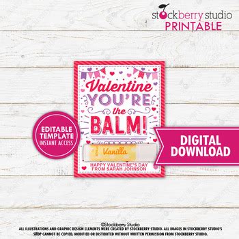 Lip Gloss Printable Tag