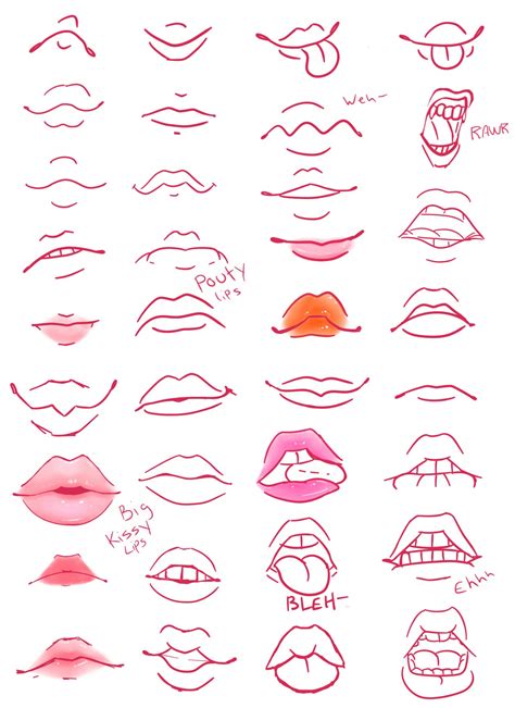 lips drawing reference