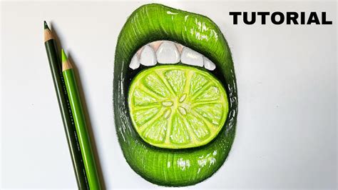 Lips Eating Lime Drawing