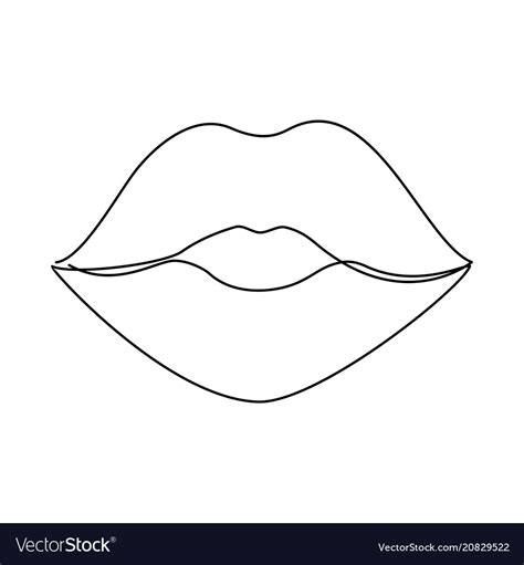 Lips Line Drawing Vector