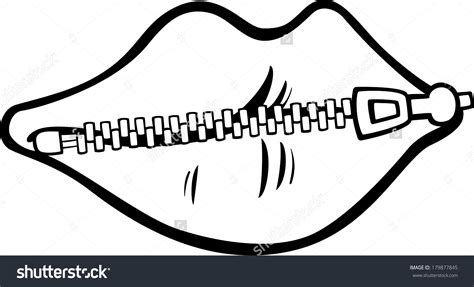Lips Zipped Drawing