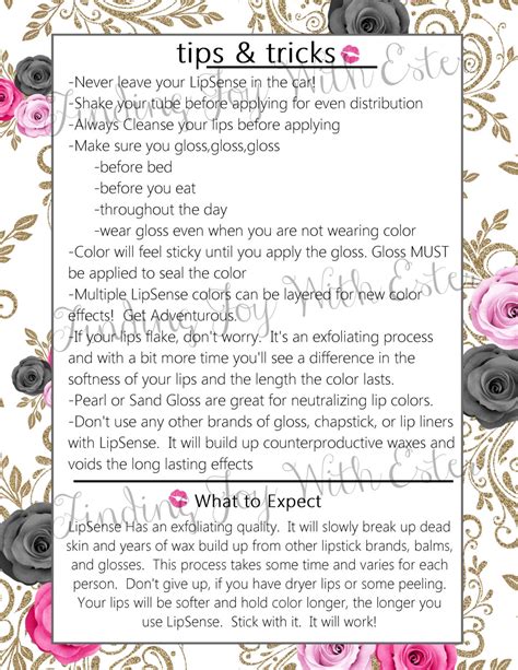 Lipsense Free Printable Tips
