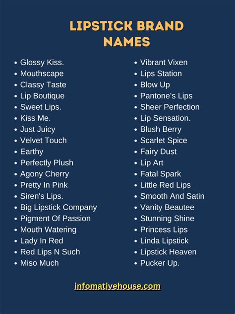 Lipstick Brands Description